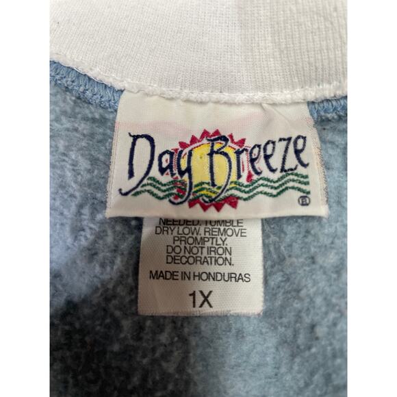 Vintage Day Breeze Holiday Sweatshirt, Chickadees on a holly branch, Plus size - Picture 7 of 7